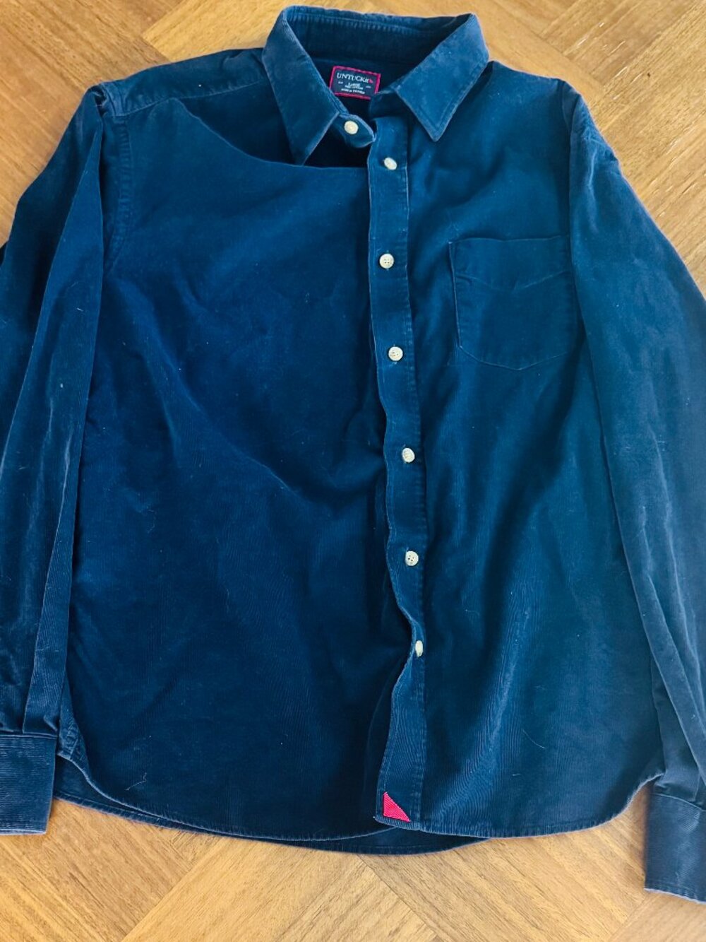 UNTUCKit Navy Corduroy Shirt Men's Large